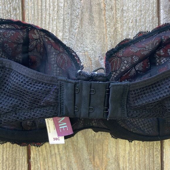 Adore Me Lace Underwire Bra- Red/black - Picture 5 of 7